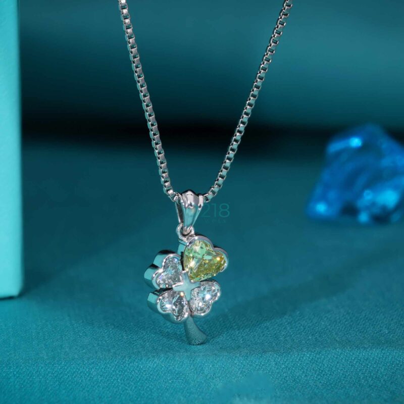 0.86 TW Yellow Heart Lab Grown Diamond Flower Pendant