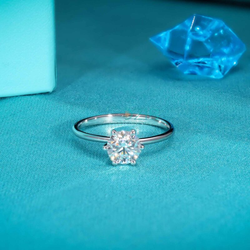 1.03 TW Round Cut Solitaire Lab Grown Diamond Ring