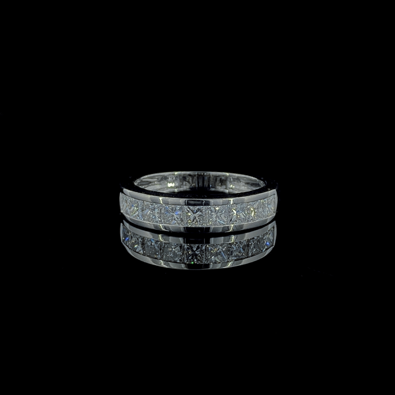 Princess Cut Lab Diamond Half Eternity Band