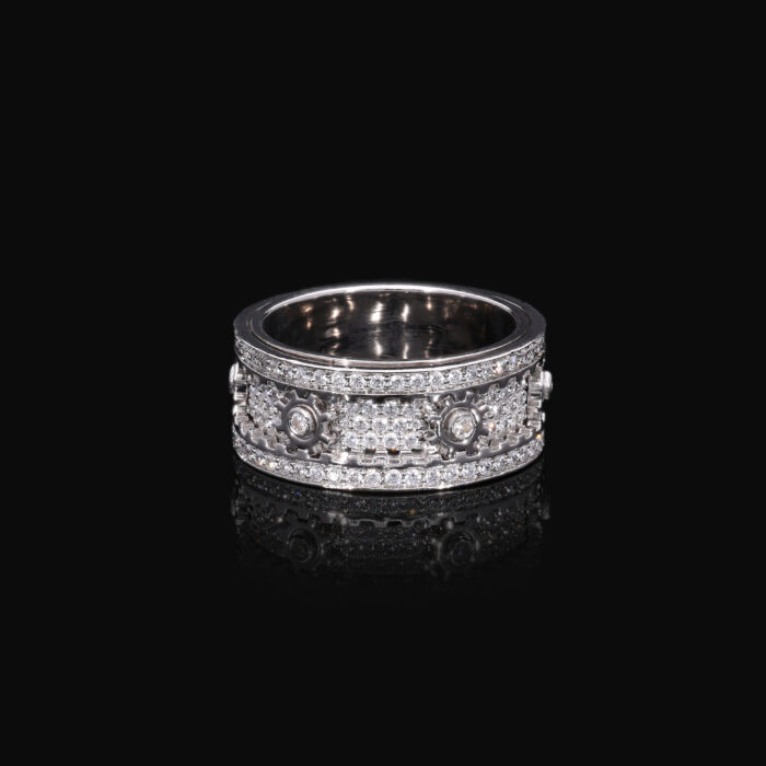 2.24 TW Round Cut Lab Grown Diamond Gear Ring