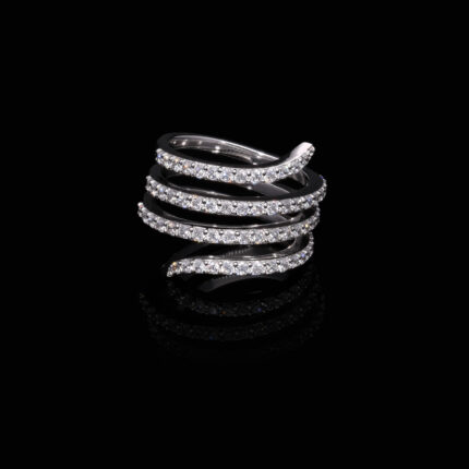 1.07 TW Round Cut Lab Grown Diamond Serpenti Ring