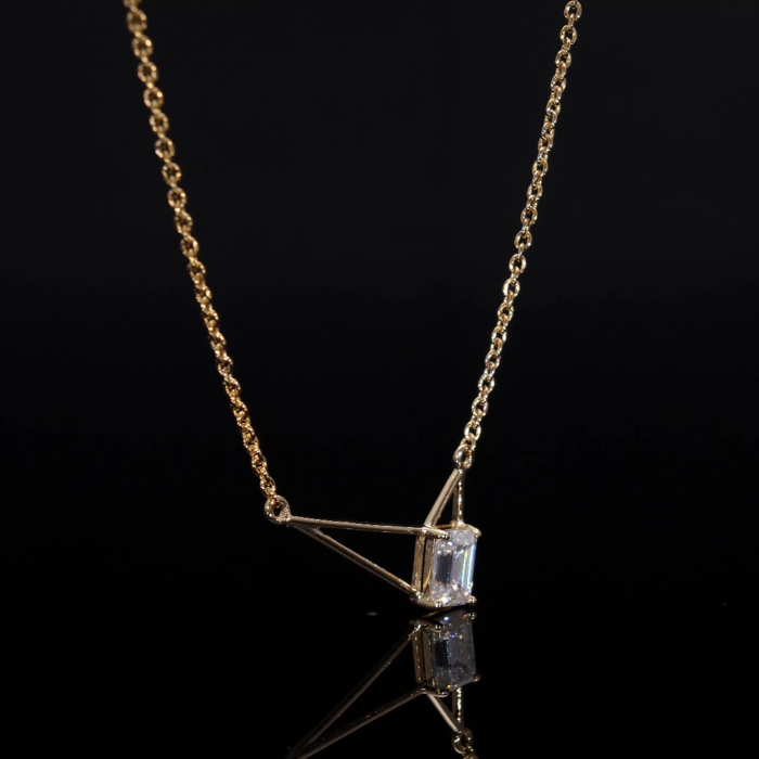 Emerald Cut Lab Diamond Pendant