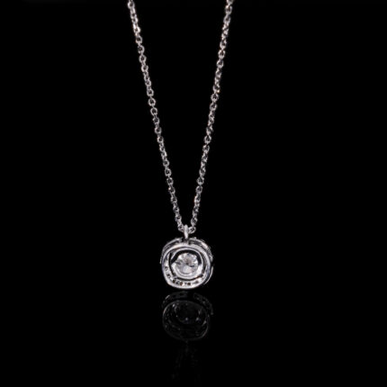 Round Cut Lab Diamond Halo Pendant