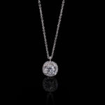 Round Cut Lab Diamond Halo Pendant