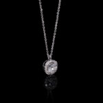 Round Cut Lab Diamond Halo Pendant