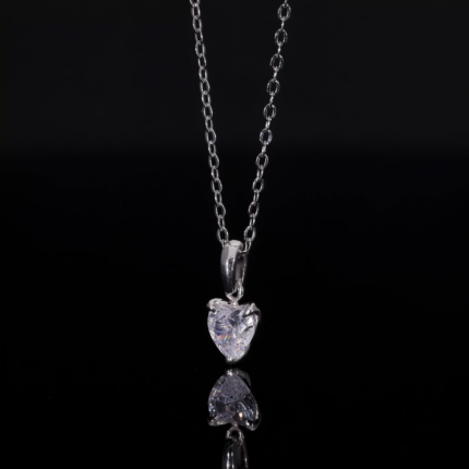 Heart Cut Lab Diamond Solitaire Pendant