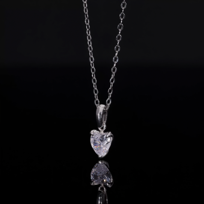 Heart Cut Lab Diamond Solitaire Pendant