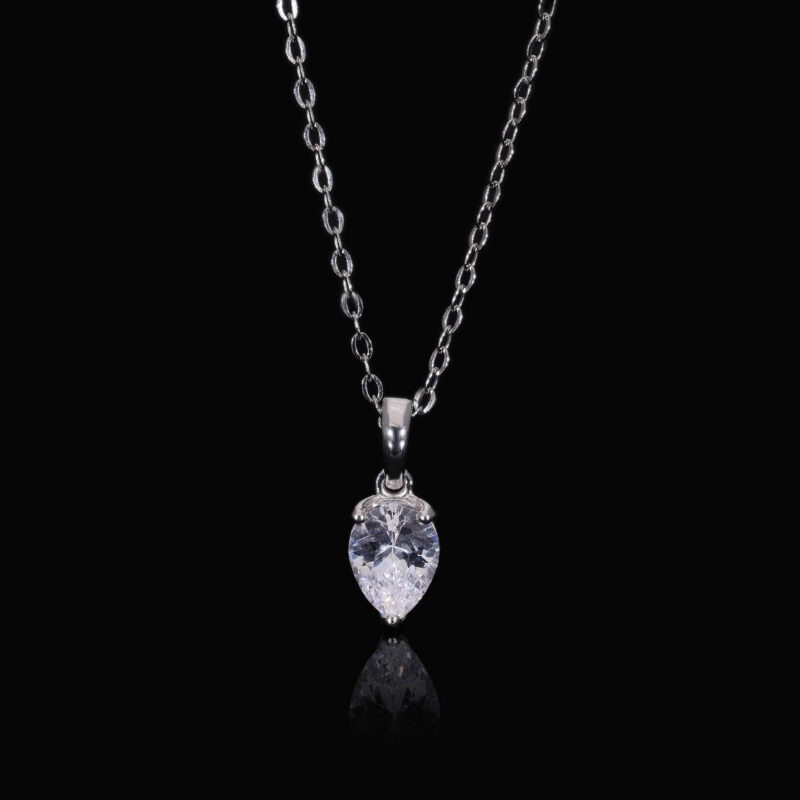 Pear Cut Lab Diamond Solitaire Pendant