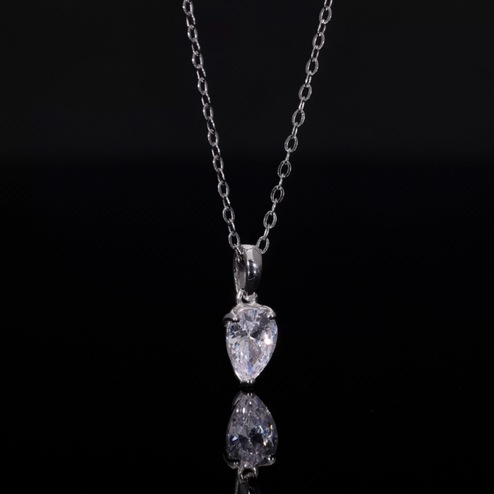 Pear Cut Lab Diamond Solitaire Pendant