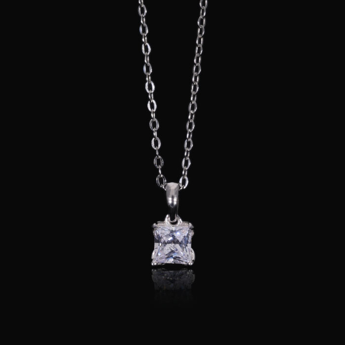 Princess Cut Lab Diamond Solitaire Pendant