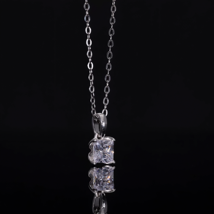 Princess Cut Lab Diamond Solitaire Pendant