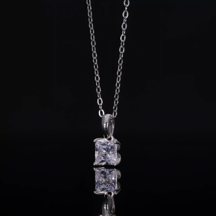 Princess Cut Lab Diamond Solitaire Pendant