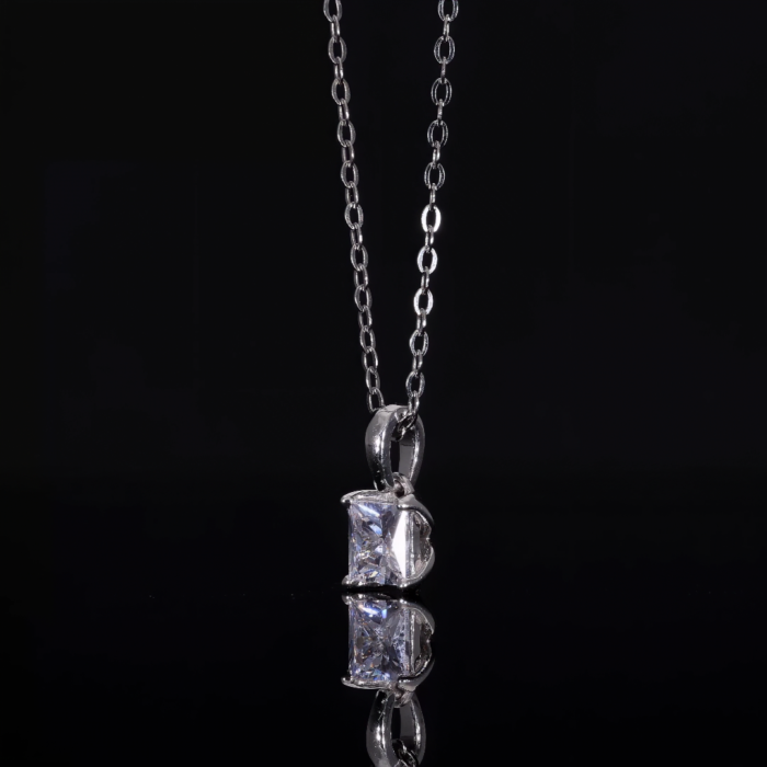 Princess Cut Lab Diamond Solitaire Pendant