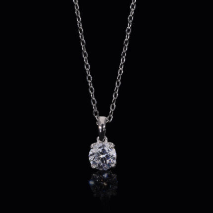 1CT Round Cut Lab Diamond Solitaire Pendant