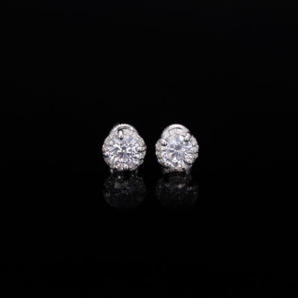 Invisible Halo Diamond Earrings Stud