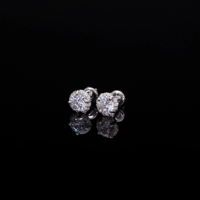 Invisible Halo Diamond Earrings Stud for Her