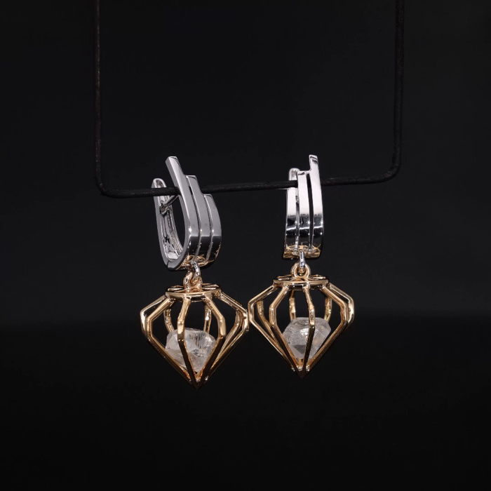 5 TCW Rough Diamond Earrings