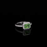 Peridot Diamond Halo Ring for Her