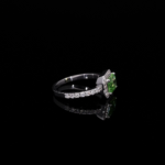 Peridot Diamond Halo Ring for Her