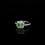 Peridot Diamond Halo Ring for Her