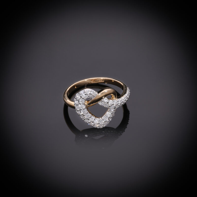 Minimalist Lab Diamond Infinity Heart Ring