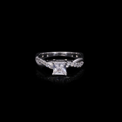 Princess Cut Lab Diamond Accent Ring