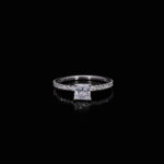 Princess Cut Lab Grown Diamond Accent Engagement Ring