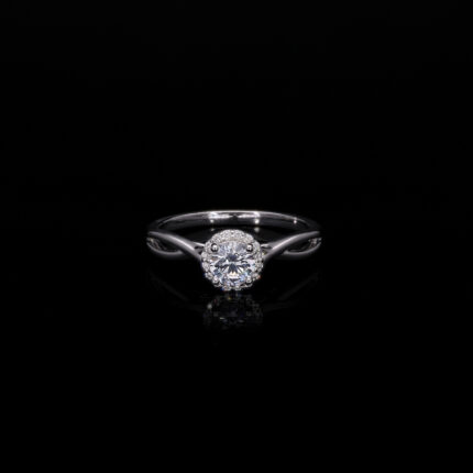 Round Cut Lab Grown Diamond Halo Ring