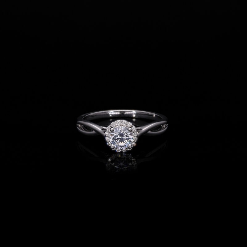 Round Cut Lab Grown Diamond Halo Ring