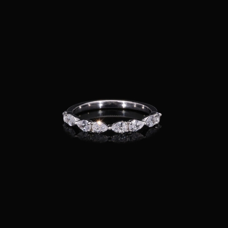 Pear Cut Lab Diamond Half Eternity Band