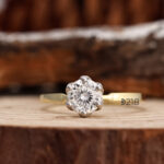 Portuguese Cut Diamond Ring lab grown diamond solitaire ring engagement ring wedding ring antique ring