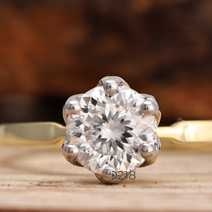 Portuguese Cut Diamond Ring lab grown diamond solitaire ring engagement ring wedding ring antique ring