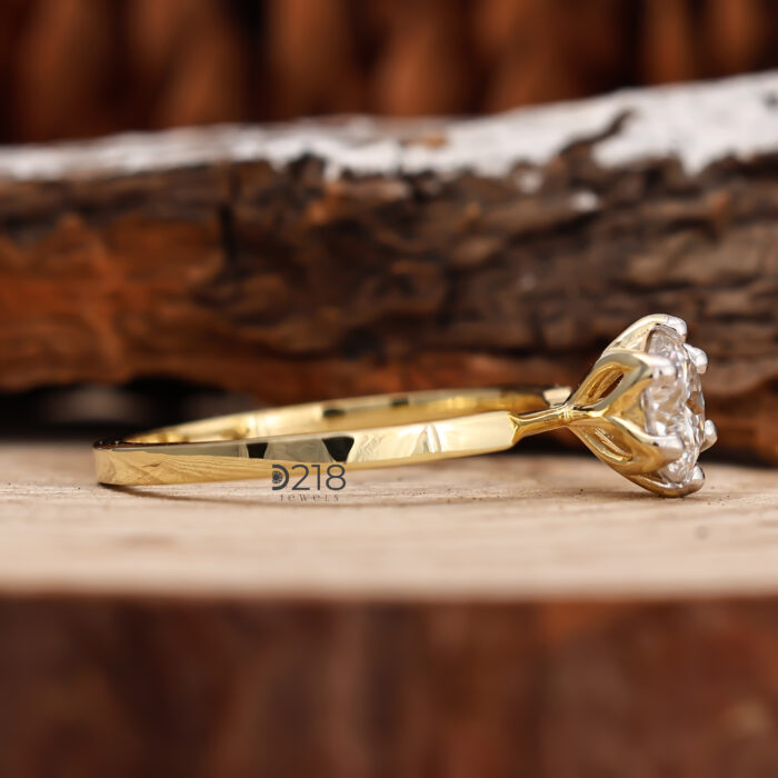 Portuguese Cut Diamond Ring lab grown diamond solitaire ring engagement ring wedding ring antique ring