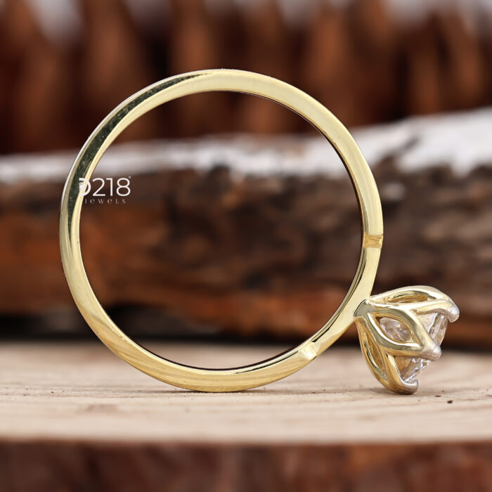 Portuguese Cut Diamond Ring lab grown diamond solitaire ring engagement ring wedding ring antique ring