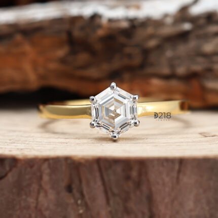 Hexagon Cut Diamond Engagement Ring IGI Certified Diamond Hexagon Cut Diamond Customized Cut Diamond