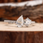 Toi et Moi Engagement Ring - Pear and Round Diamond