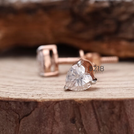 Heart Shape Lab Grown Diamond Stud Earrings