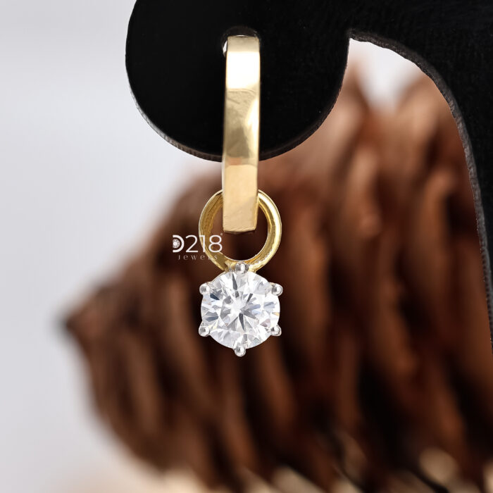 Round Cut Lab Grown Diamond Dangle Earrings