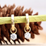 Round Cut Lab Grown Diamond Dangle Earrings