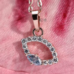 Marquise Cut Lab Grown Blue Diamond Pendant