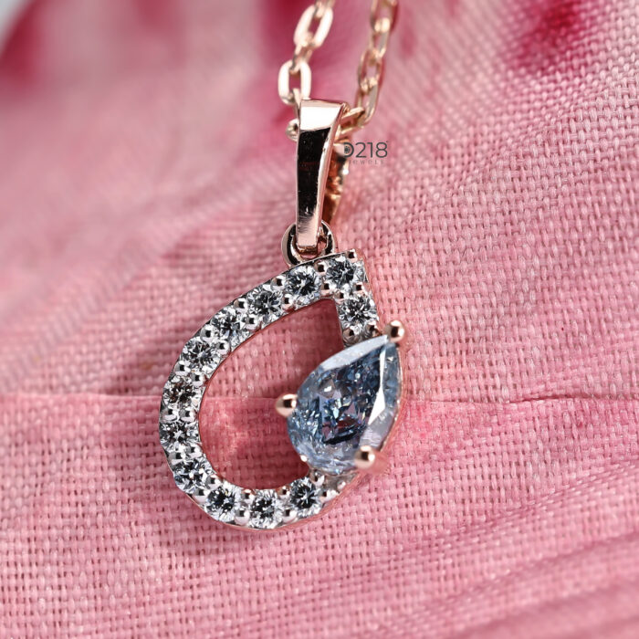 Pear Lab Created Diamond Minimal Pendant