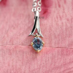 Blue Oval Lab Grown Diamond Pendant