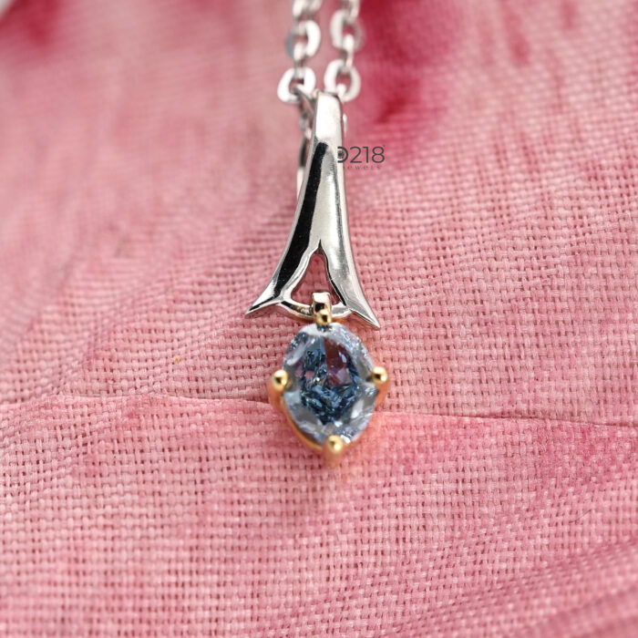 Blue Oval Lab Grown Diamond Pendant