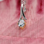 blue oval diamond pendant