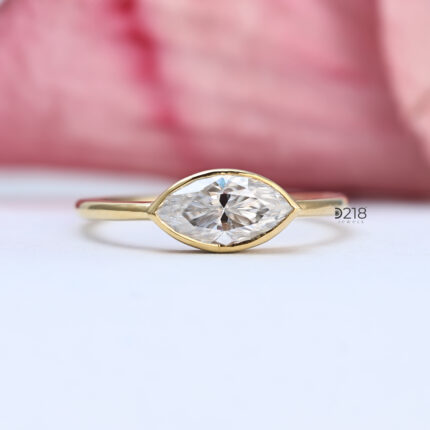 Marquise Cut Bezel Set Engagement Ring