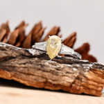 fancy vivid yellow pear, pear cut diamond, engagement ring