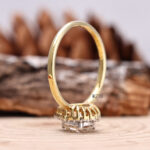 yellow gold ring, solitaire halo ring