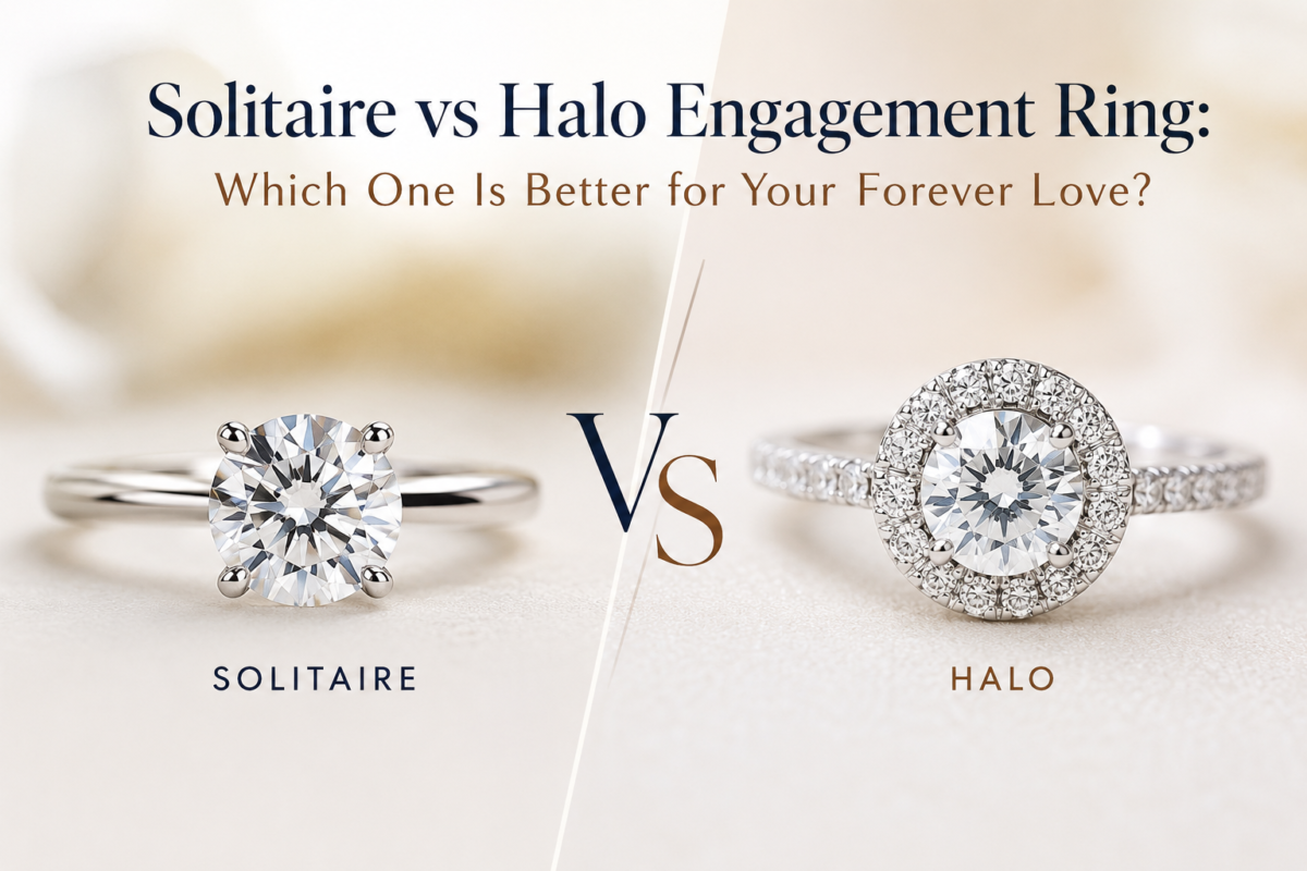 Solitaire vs Halo Engagement Ring